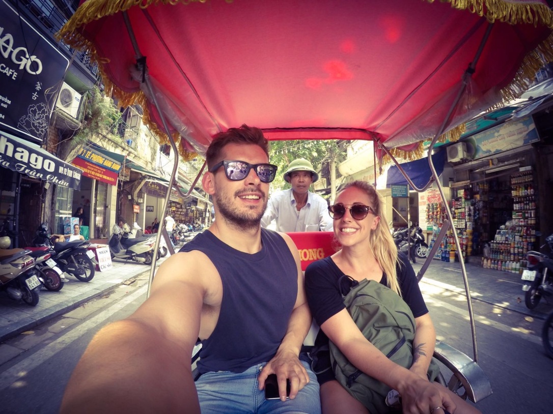 Hanoi cyclo selfie Vietnam