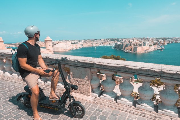 Exploring, Valletta, City, Scooter, Transport